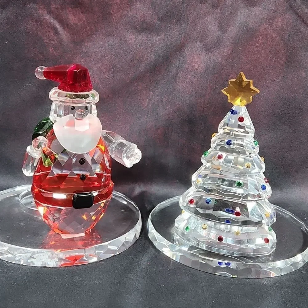 🩵NIB PartyLite Crystal Christmas Tree Tealight Candle Holder & Red Velvet Bag - Picture 9 of 9